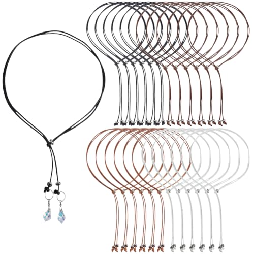 DELORIGIN 24 Stück Seil Choker Halsketten Verstellbar Schwarz 4 Farbige Kordel Vintage Boho Choker String Mit Schlaufe Hängende Anhänger Zur Schmuckherstellung von DELORIGIN