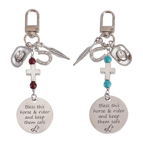 DELORIGIN 2Styles Anhänger Clip Mit Pferdesattel Und Zaumzeug 2 Stück Pferdemotiv Legierungsanhänger Im Tibetischen Stil Pferdekram Für Frauen Steckenpferd Zubehör Schlüsselanhänger von DELORIGIN