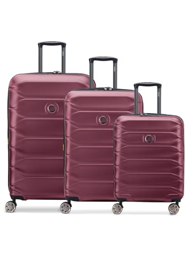 DELSEY Paris Koffer-Set 3-teilig für Damen und Herren | Reise-Trolleys 50 x 29,5 x 78 cm aus hochwertigem, robustem Polycarbonat Material | Erweiterbar & Teleskopgriff| Meteor Serie von DELSEY