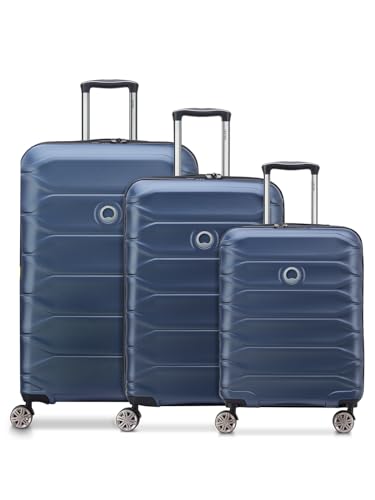 DELSEY Paris Koffer-Set 3-teilig für Damen und Herren | Reise-Trolleys 50 x 32 x 78 cm aus hochwertigem, robustem Polycarbonat Material | Erweiterbar & Teleskopgriff| Meteor Serie von DELSEY