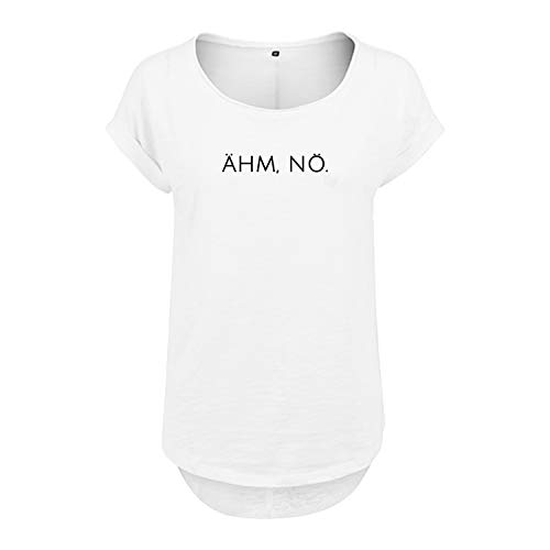 Ähm nö. Design Frauen T Shirt mit Spruch und modischem Motiv NEU Bedruckt Oberteil für Frauen XL Weis (B36-464-XL-Weiß) von DELUNO