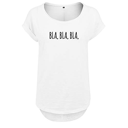 Bla Bla Bla Design Damen Tshirt & Frauen T Shirt NEU mit Leichtem Ausschnitt für Top Style L Weis (B36-483-L-Weiß) von DELUNO