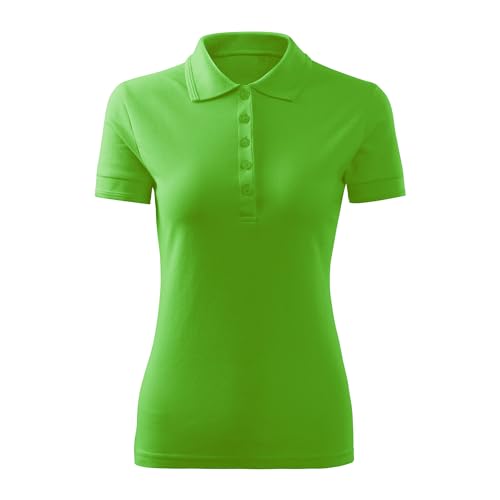 DELUNO Apfelgrün Pique Damen Polohemd Frauen - Kurzarm Polohemd Sport - Neu - Rot Blau Grau Weis - XXL (210-2XL-Apfelgrün) von DELUNO