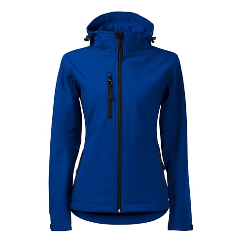 DELUNO Blau Damen Softshelljacke mit Kapuze Tailliert Outdoor - Nagelneu Atmungsaktiv (521-S-Blau) von DELUNO