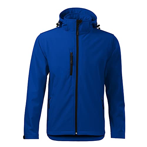 DELUNO Blau Outdoor Softshelljacke Herren mit Kapuze Winddichte Funktions-Jacke (522-Blau-L) von DELUNO