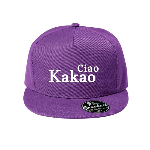 DELUNO Ciao Kakao Baseball Cap, Basecap Unisex Baseball Kappen Baseball Mützen für Draussen, Sport oder auf Reisen (Cap-504-Lila) von DELUNO