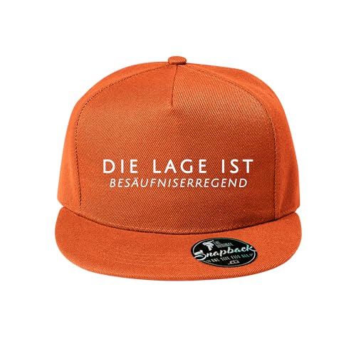 DELUNO Die Lage ist besäufniserregend Cap Reine Farbe Baseboard Baseballkappe Kappe Mütze Neon Orange (Cap-540-Orange) von DELUNO