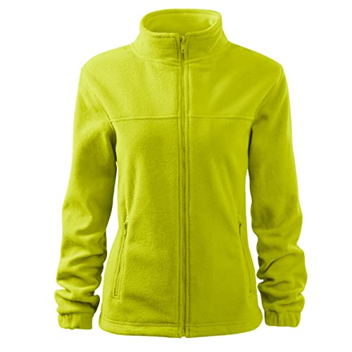 DELUNO Gelb Damen Outdoor Fleecejacke - Aussenseite mit Anti-Pilling - Neu - Rot Blau Grau Weis - XS S M L XL XXL (504-XL-Zitrone) von DELUNO