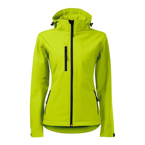 DELUNO Gelb Damen Softshelljacke mit Kapuze Tailliert Outdoor - Nagelneu Atmungsaktiv (521-S-Gelb) von DELUNO