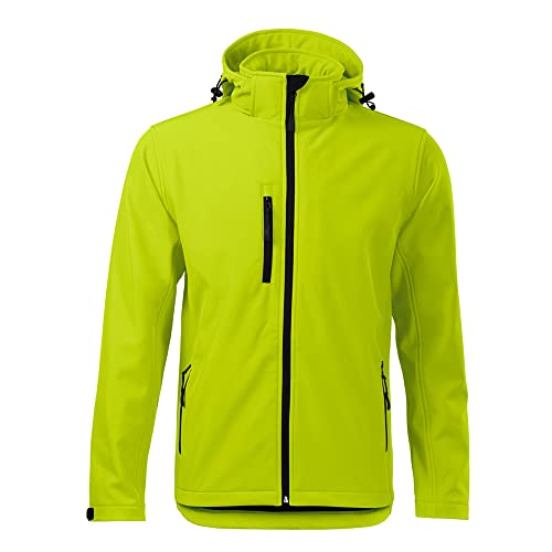 DELUNO Gelb Outdoor Softshelljacke Herren mit Kapuze Winddichte Funktions-Jacke (522-Zitronengelb-M) von DELUNO