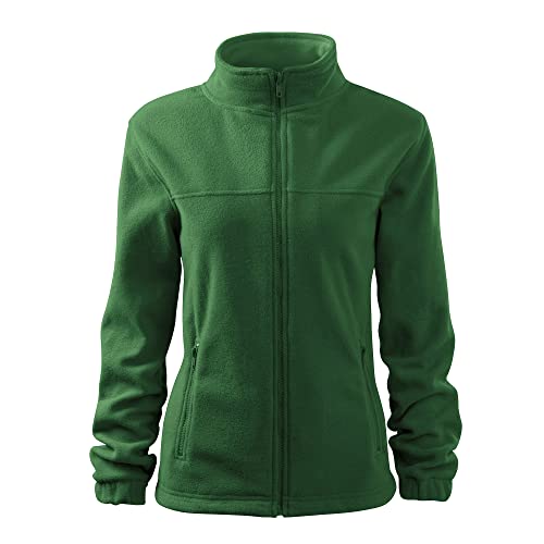 DELUNO Grün Damen Outdoor Fleecejacke - Premium Nagelneu - Neu - Rot Blau Grau Weis - XS S M L XL XXL (504-M-Flaschengrün) von DELUNO