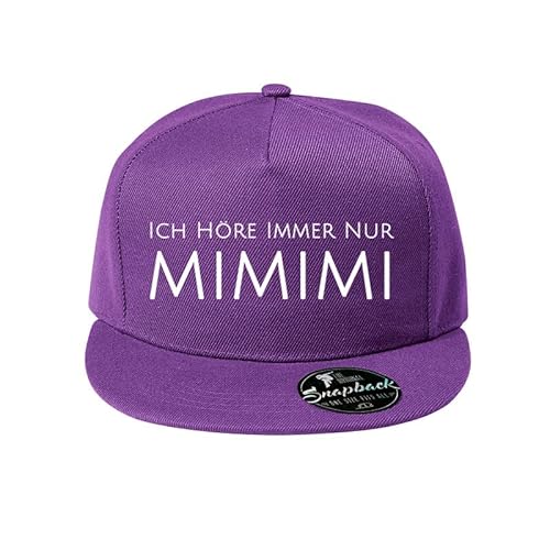 DELUNO Ich höre Immer nur mimimi Baseball Cap, Basecap Unisex Baseball Kappen Baseball Mützen für Draussen, Sport oder auf Reisen Lila (Cap-440-Lila) von DELUNO