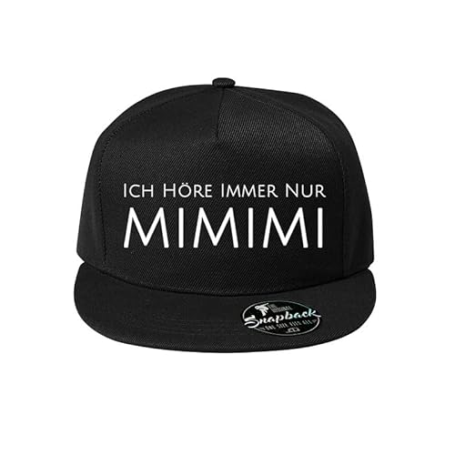 DELUNO Ich höre Immer nur mimimi Baumwolle Baseball Cap Basecap Unisex Kappen Sport Reisen Style Kappe Mütze Schwarz (Cap-440-Schwarz) von DELUNO