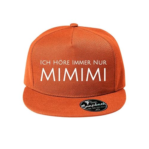 DELUNO Ich höre Immer nur mimimi Cap Reine Farbe Baseboard Baseballkappe Kappe Mütze Neon Orange (Cap-440-Orange) von DELUNO
