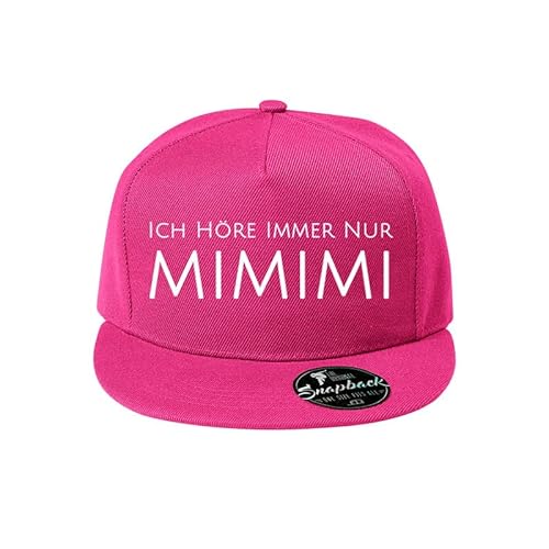DELUNO Ich höre Immer nur mimimi Cap Reine Farbe Baseboard Baseballkappe Kappe Mütze Snapback Pink (Cap-440-Pink) von DELUNO