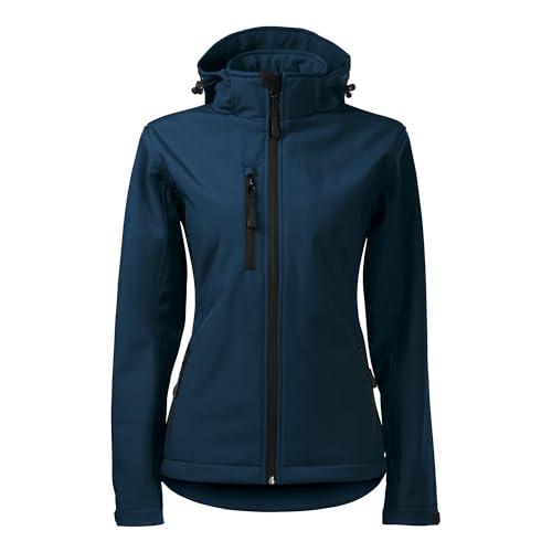 DELUNO Navy Damen Softshelljacke Winddicht Funktions Regen Wasserabweisend wandern (521-2XL-Navy) von DELUNO