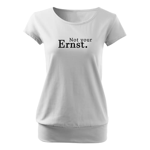 DELUNO Not Your ernst Cooles Frauen Tshirt mit Druck Short Sleeve Top-Sommer Freizeit Kurzarm S Weis (City-502-S-Weiß) von DELUNO