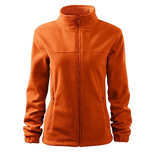 DELUNO Orange Damen Outdoor Fleecejacke - Aussenseite mit Anti-Pilling - Neu - Rot Blau Grau Weis - XS S M L XL XXL (504-XL-Orange) von DELUNO