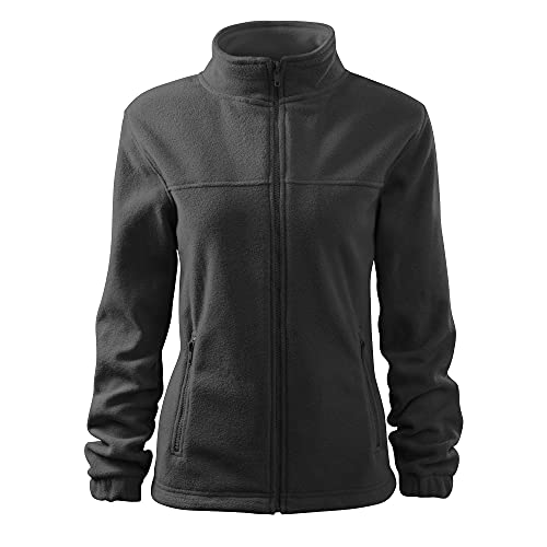 DELUNO Orange Damen Outdoor Fleecejacke - Premium Nagelneu - Neu - Rot Blau Grau Weis - XS S M L XL XXL (504-M-Stahlgrau) von DELUNO