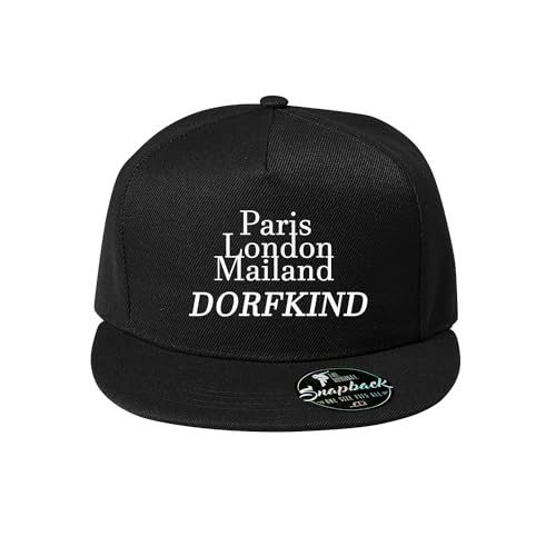 DELUNO Paris London Mailand dorfkind Baumwolle Baseball Cap Basecap Unisex Kappen Sport Reisen Style Kappe Mütze Schwarz (Cap-507-Schwarz) von DELUNO