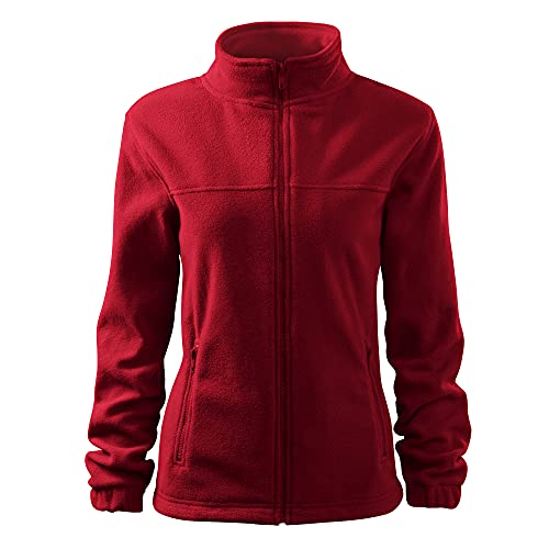 DELUNO Rot Damen Outdoor Fleecejacke - Aussenseite mit Anti-Pilling - Neu - Rot Blau Grau Weis - XS S M L XL XXL (504-XL-Marbororot) von DELUNO