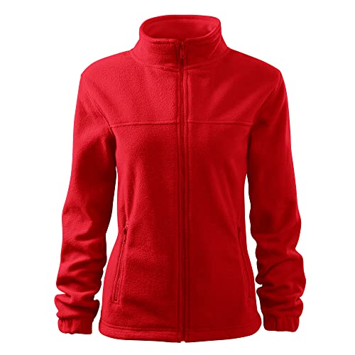 DELUNO Rot Damen Outdoor Fleecejacke - mit Reißverschluss - Neu - Rot Blau Grau Weis - XS S M L XL XXL (504-XS-Rot) von DELUNO