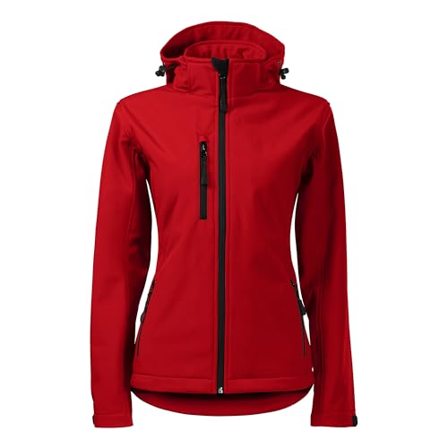 DELUNO Rot Damen Softshelljacke Winddicht Funktions Regen Wasserabweisend wandern (521-2XL-Rot) von DELUNO