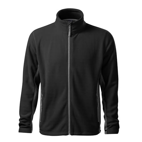 DELUNO Schwarz Herren Outdoor Fleecejacke - 100% Polyester - Neu - Rot Blau Grau Weis (527-3XL-Schwarz) von DELUNO