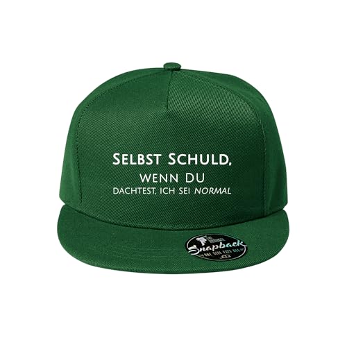 DELUNO Selbst Schuld wenn du dachtest ich sei normal Baumwolle Baseball Cap Basecap Unisex Baseball Kappen Flaschengrün Sport oder auf Reisen Grün (Cap-523-Grün) von DELUNO