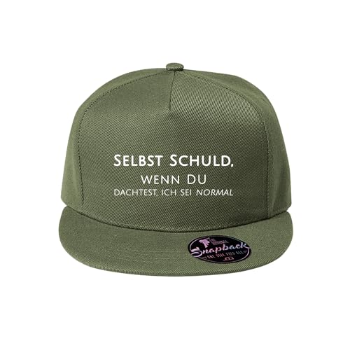 DELUNO Selbst Schuld wenn du dachtest ich sei normal Unisex Kappe Classic Cap mit geradem Schirm One Size Einheitsgröße für Männer und Frauen Khaki (Cap-523-Khaki) von DELUNO