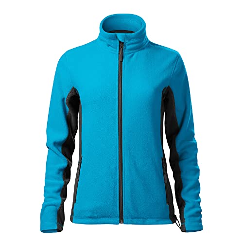 DELUNO Türkis Damen Outdoor Fleecejacke - Aussenseite mit Anti-Pilling - Neu - Rot Blau Grau Weis (528-XL-Türkis) von DELUNO