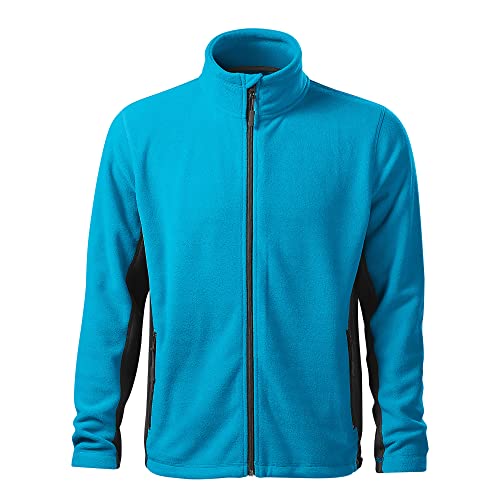 DELUNO Türkis Herren Outdoor Fleecejacke - mit Reißverschluss - Neu - Rot Blau Grau Weis (527-S-Türkis) von DELUNO