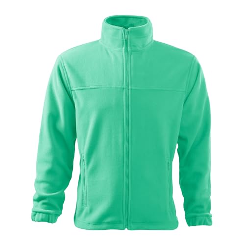 DELUNO Weis Herren Outdoor Fleecejacke - mit Reißverschluss - Neu - Rot Blau Grau Weis (501-S-Minze) von DELUNO