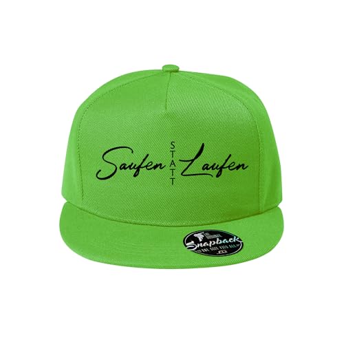Saufen statt laufenDELUNO Cap Reine Farbe Baseboard Baseballkappe Kappe Mütze Neon Grün (Cap-547-Neongrun) von DELUNO