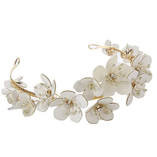 1 Stück Kopfstück for Hochzeit Braut Hochzeit Stirnband Kopfbedeckung for Frauen Legierung Haarspange Blumen Haarspange Damen Stirnband Kranz Haarnadel Haarmaske Handbuch Miss Golden Zubehör von DELURA