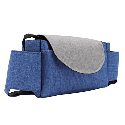 DELURA Kinderwagen-Zubehörtasche, stilvolle Kinderwagen-Tasche aus Oxford-Stoff mit großem Fassungsvermögen for Babyartikel, for Windeln, for Spielzeug for alle Kinderwagen /499 (Color : Blue Gray) von DELURA