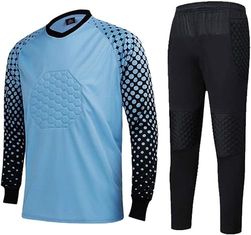 Fußball-Torwart-Trikot mit Schaumstoffpolsterung und Hose/Shorts/370 for Herren (Color : Blue2012, Size : Small) von DELURA