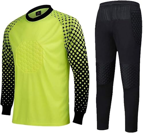 Fußball-Torwart-Trikot mit Schaumstoffpolsterung und Hose/Shorts/370 for Herren (Color : Light Green2012, Size : Medium) von DELURA