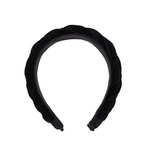 Haargummis, schwarz, gepolstert, breites Stirnband, Zopf, elegant, bauschig, schwammig, dick, Stirnband, Braut, Hochzeit, Kopfbedeckung, Make-up, Haarreifen, Haarschmuck for Frauen und Mädchen, grau-s von DELURA