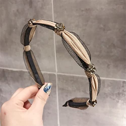 MJWDP Haarschmuck Damen, geknotet, kantig, Strass-Stirnband, wildes Haarband, Kopfbedeckung, Mädchen, mit /41 (Color : D, Size : Universal size) von DELURA