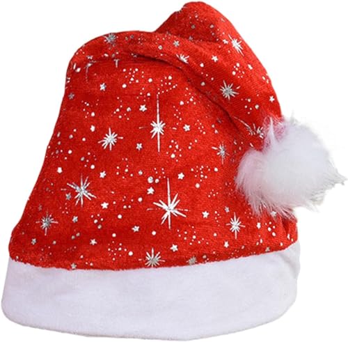 Weihnachtsmannmützen, 4 Packungen, Weihnachtsmützen for Erwachsene und Kinder, Weihnachtsschmuck, Hüte for Weihnachten mit der Familie /636 (Color : C, Size : Large) von DELURA