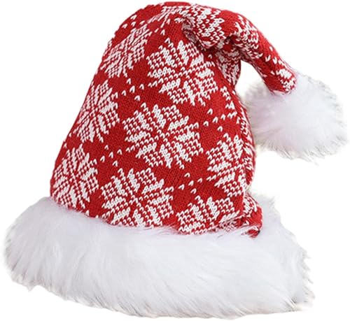 Weihnachtsmannmützen, 4 Packungen, Weihnachtsmützen for Erwachsene und Kinder, Weihnachtsschmuck, Hüte for Weihnachten mit der Familie /636 (Color : H, Size : Large) von DELURA