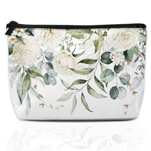 DEMACYA Make-up-Tasche, abstrakte Blumen und Blätter, Kosmetiktasche für Damen, Reisetasche, kleine Tasche für Geldbörse, Tasche für Toilettenartikel, wasserabweisend, Geschenk für Mädchen, 24 x 15 von DEMACYA