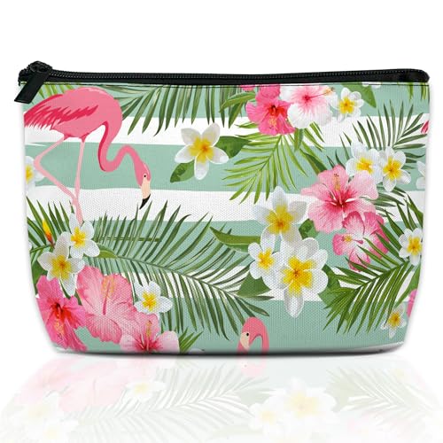 DEMACYA Make-up-Tasche, abstrakte Blumen und Blätter, Kosmetiktasche für Damen, Reisetasche, kleine Tasche für Geldbörse, Tasche für Toilettenartikel, wasserabweisend, Geschenk für Mädchen, 24 x 15 von DEMACYA