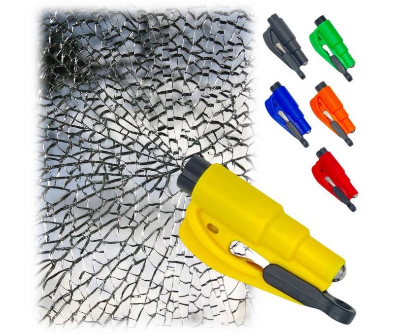 DEMANIK Erste-Hilfe-Set Auto Glasbrecher, Gurtschneider, 2in1 Nothammer, Schutz vor Hochwasser von DEMANIK