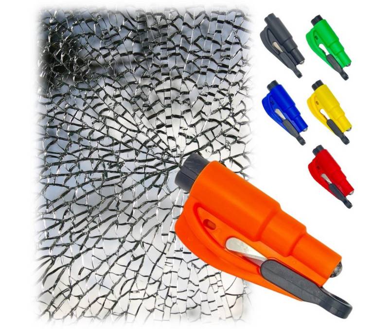 DEMANIK Erste-Hilfe-Set Auto Glasbrecher, Gurtschneider, 2in1 Nothammer, Schutz vor Hochwasser von DEMANIK