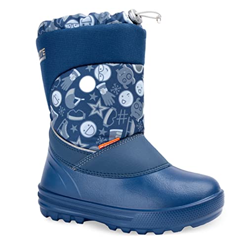 DEMAR. leichte EVA Übergangs- Winterstiefel gefüttert Winterschuhe (Alex Dunkelblau Print, 28) von DEMAR