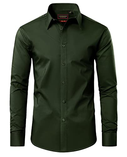 DEMEANOR Hemd Herren Langarm Business Hemd Herren Regular Fit Baumwolle Bügelfreie Hemden Freizeithemden von DEMEANOR