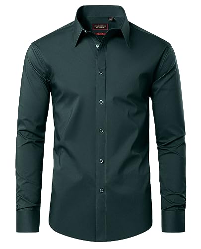 DEMEANOR Hemd Herren Langarm Business Hemd Herren Regular Fit Baumwolle Bügelfreie Hemden Freizeithemden von DEMEANOR
