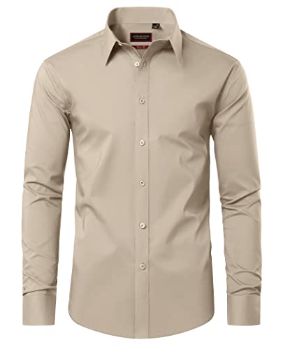 DEMEANOR Hemd Herren Langarm Business Hemd Herren Regular Fit Baumwolle Bügelfreie Hemden Freizeithemden von DEMEANOR